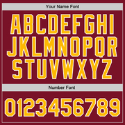 Custom Maroon Gold-White Authentic Throwback Basketball Jersey