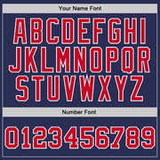 Custom Navy Red-White Authentic Throwback Basketball Jersey