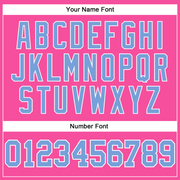 Custom Pink Light Blue-White Authentic Throwback Basketball Jersey