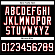 Custom Black White Pinstripe White-Red Authentic Basketball Jersey