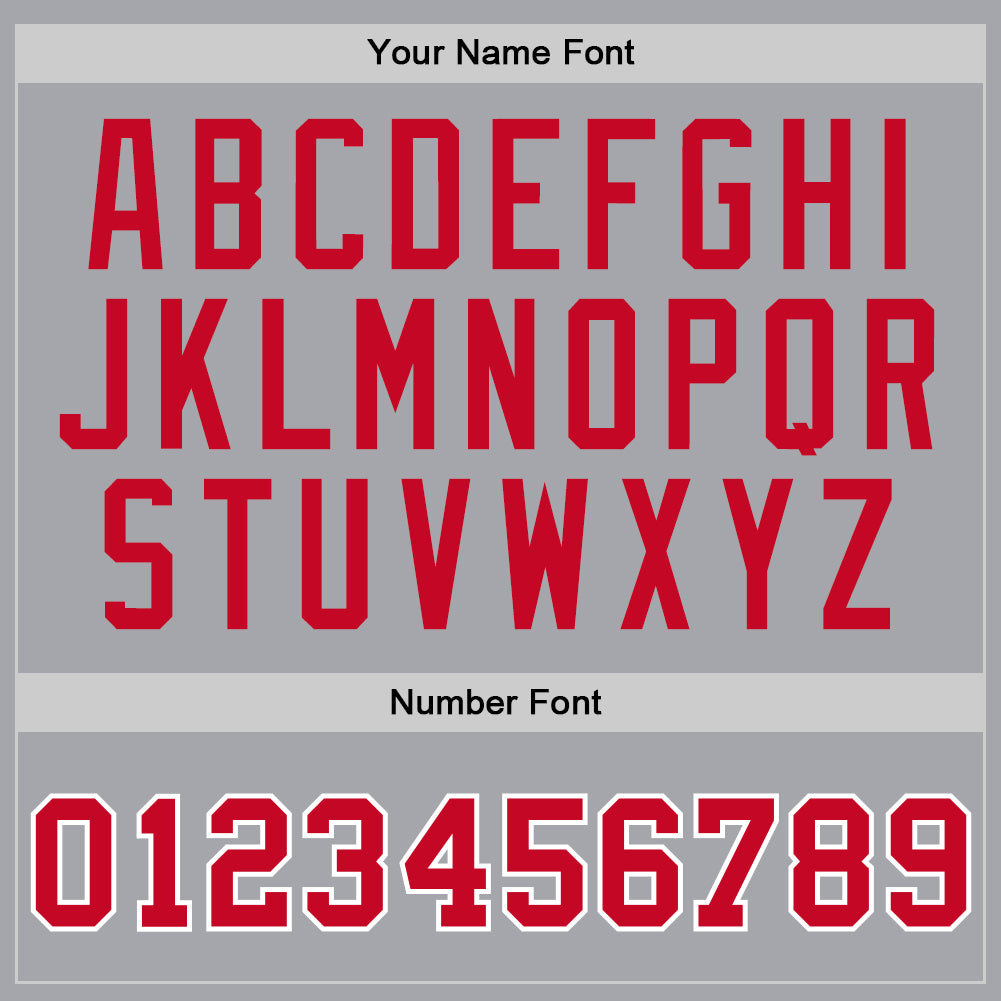 Custom Gray Red-White Authentic Throwback Basketball Jersey