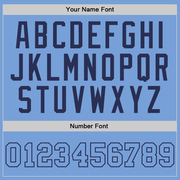 Custom Light Blue Light Blue-Navy Authentic Throwback Basketball Jersey