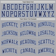 Custom Gray Navy-Light Blue Authentic Throwback Basketball Jersey