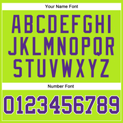 Custom Neon Green Purple-White Authentic Throwback Basketball Jersey