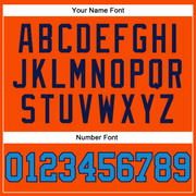 Custom Orange Blue-Navy Authentic Throwback Basketball Jersey