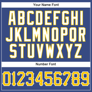 Custom Royal White Pinstripe Gold-White Authentic Basketball Jersey