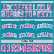 Custom Reversible Teal Pink-White Double Side Basketball Jersey