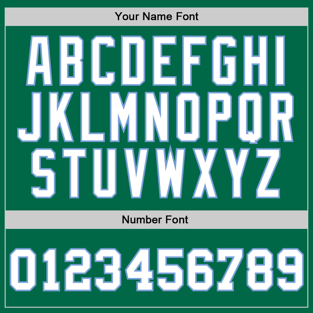 Custom Kelly Green White-Light Blue Authentic Throwback Basketball Jersey