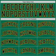 Custom Kelly Green Black-Gold Authentic Throwback Basketball Jersey