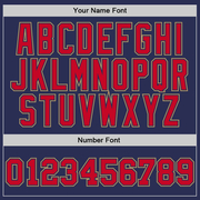 Custom Navy Red-Old Gold Authentic Throwback Basketball Jersey