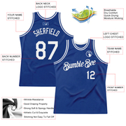 Custom Royal White Authentic Throwback Basketball Jersey