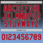 Custom Black Red-Light Blue Authentic Fade Fashion Basketball Jersey