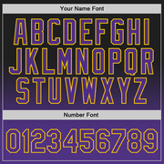 Custom Black Purple-Gold Authentic Fade Fashion Basketball Jersey