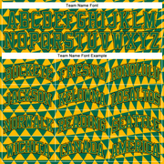 Custom Gold Kelly Green-Black Triangle Shapes Round Neck Sublimation Basketball Suit Jersey