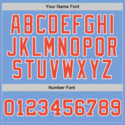 Custom Light Blue Orange-White Authentic Throwback Basketball Jersey