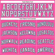 Custom Pink White Pinstripe White Black-Light Blue Authentic Basketball Jersey