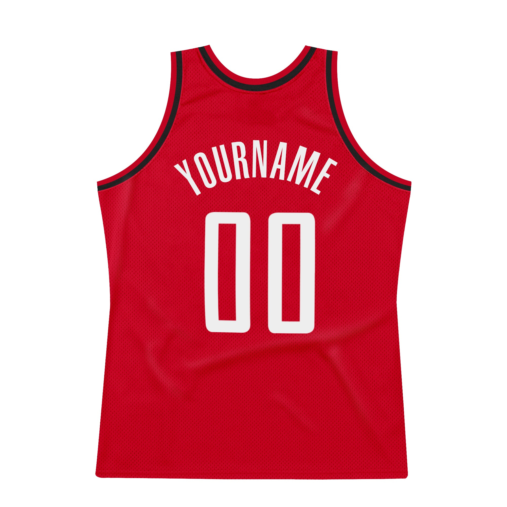 Custom Red White-Black Authentic Throwback Basketball Jersey