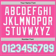 Custom Pink White-Teal Authentic Throwback Basketball Jersey