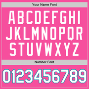 Custom Pink White-Teal Authentic Throwback Basketball Jersey