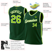 Custom Hunter Green Neon Green-White Authentic Throwback Basketball Jersey