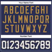 Custom Navy White-Old Gold Authentic Throwback Basketball Jersey