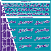 Custom Teal Purple-White Triangle Pinstripes Authentic City Edition Basketball Jersey