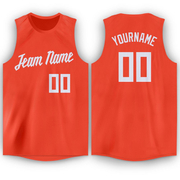 Custom Orange White Round Neck Basketball Jersey