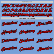 Custom Light Blue Red-Black Authentic Throwback Basketball Jersey