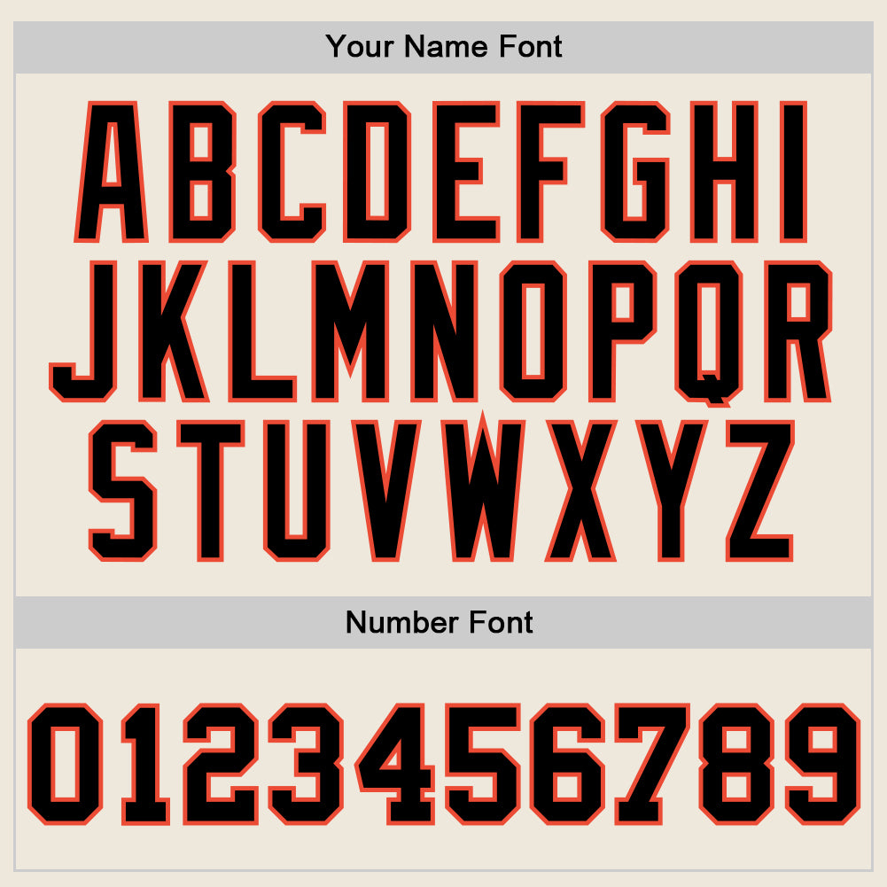 Custom Cream Black-Orange Authentic Throwback Basketball Jersey