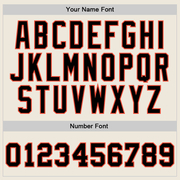 Custom Cream Black-Orange Authentic Throwback Basketball Jersey