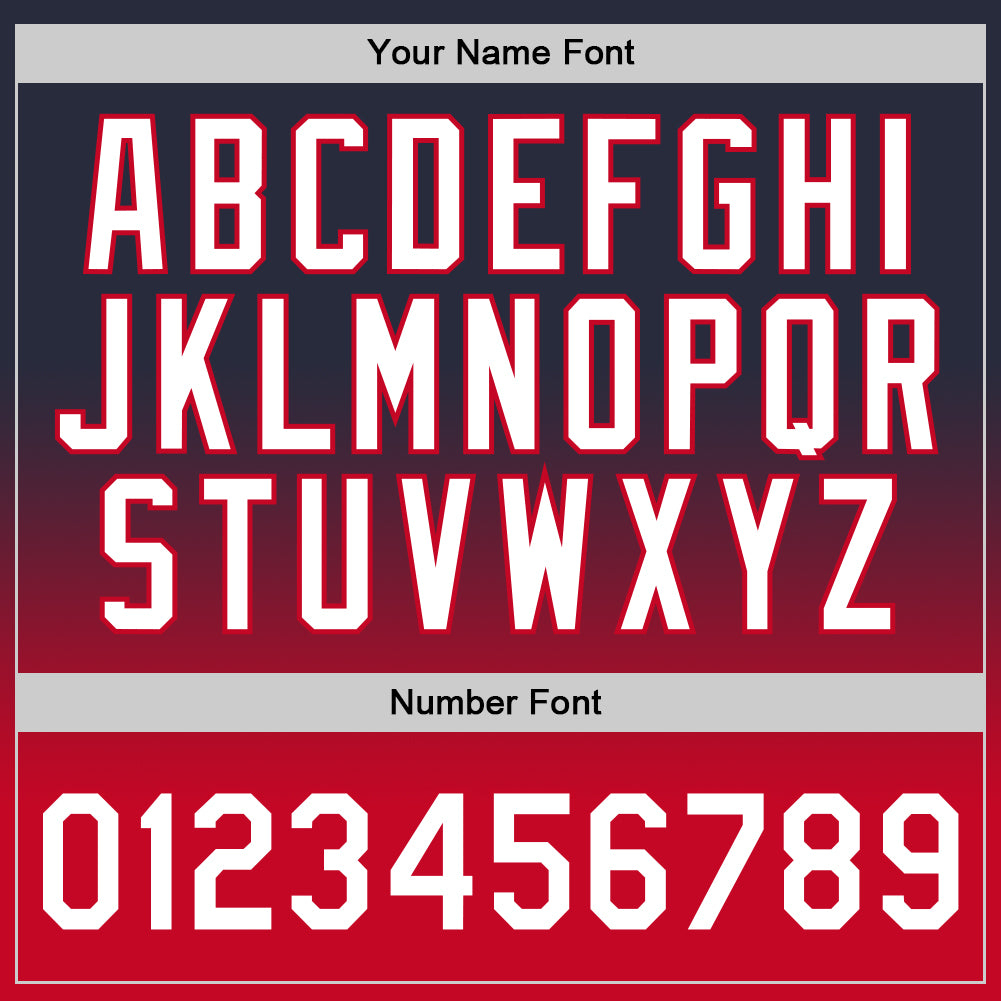 Custom Navy White-Red Authentic Fade Fashion Basketball Jersey