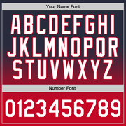 Custom Navy White-Red Authentic Fade Fashion Basketball Jersey