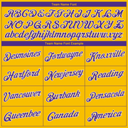 Custom Gold Purple-White Authentic Throwback Basketball Jersey