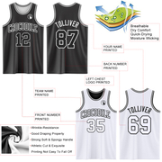 Custom Reversible Black White Double Side Basketball Jersey