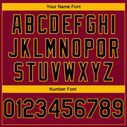 Custom Maroon Black-Gold Side Stripes Authentic City Edition Basketball Jersey