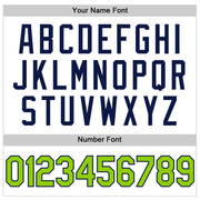 Custom White Neon Green-Navy Authentic Throwback Basketball Jersey