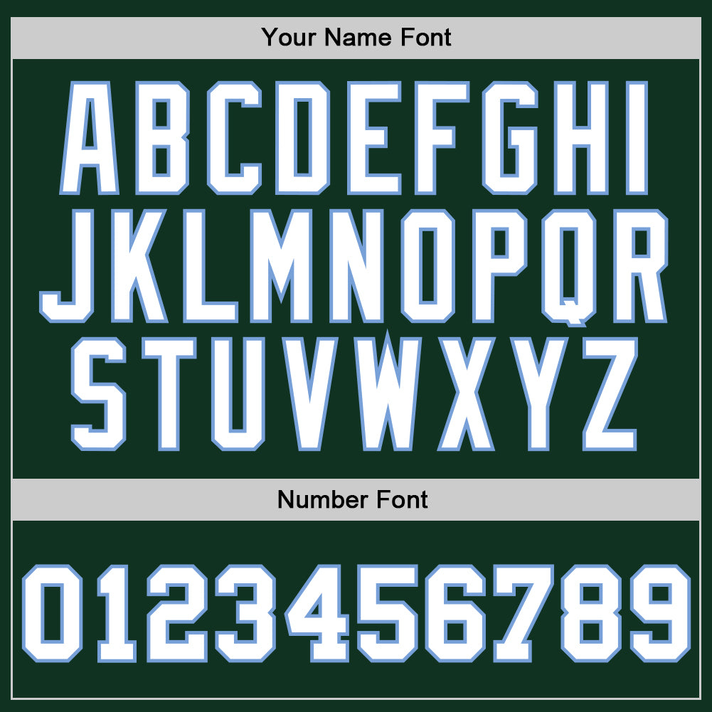 Custom Hunter Green White-Light Blue Authentic Throwback Basketball Jersey