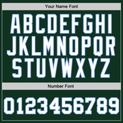 Custom Hunter Green White-Light Blue Authentic Throwback Basketball Jersey