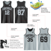 Custom Reversible Black Silver Double Side Basketball Jersey