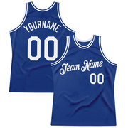 Custom Royal White Authentic Throwback Basketball Jersey