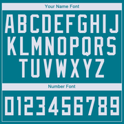 Custom Teal White V-Neck Basketball Jersey