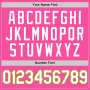 Custom Pink White-Neon Green Authentic Throwback Basketball Jersey