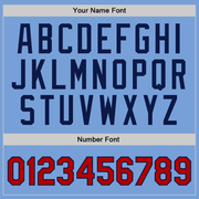 Custom Light Blue Red-Navy Authentic Throwback Basketball Jersey