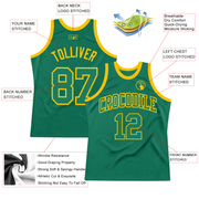 Custom Kelly Green Kelly Green-Gold Authentic Throwback Basketball Jersey