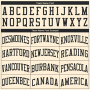 Custom Cream Black Round Neck Basketball Jersey