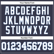 Custom Navy White Pinstripe White-Light Blue Authentic Basketball Jersey