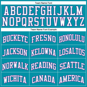 Custom Teal White-Purple Authentic Throwback Basketball Jersey