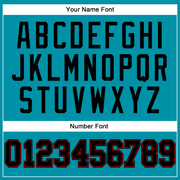 Custom Teal Black-Red Authentic Throwback Basketball Jersey