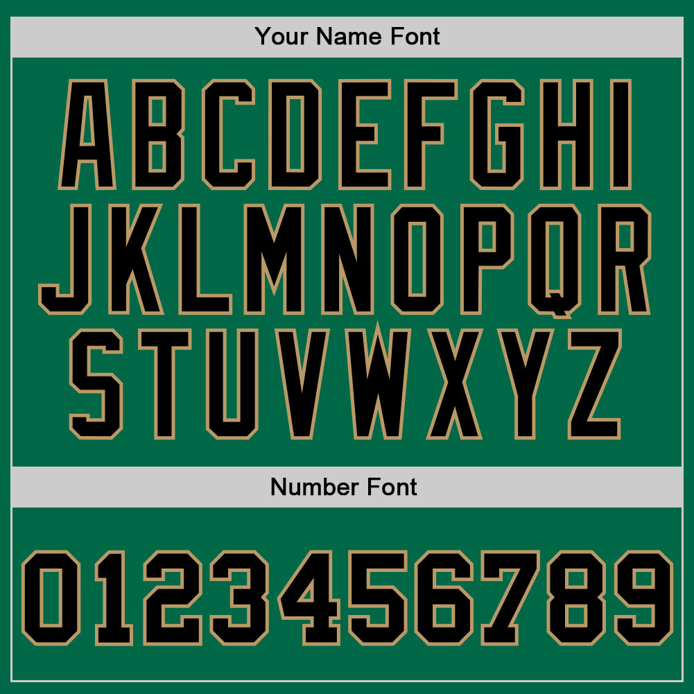 Custom Kelly Green Black-Old Gold Authentic Throwback Basketball Jersey