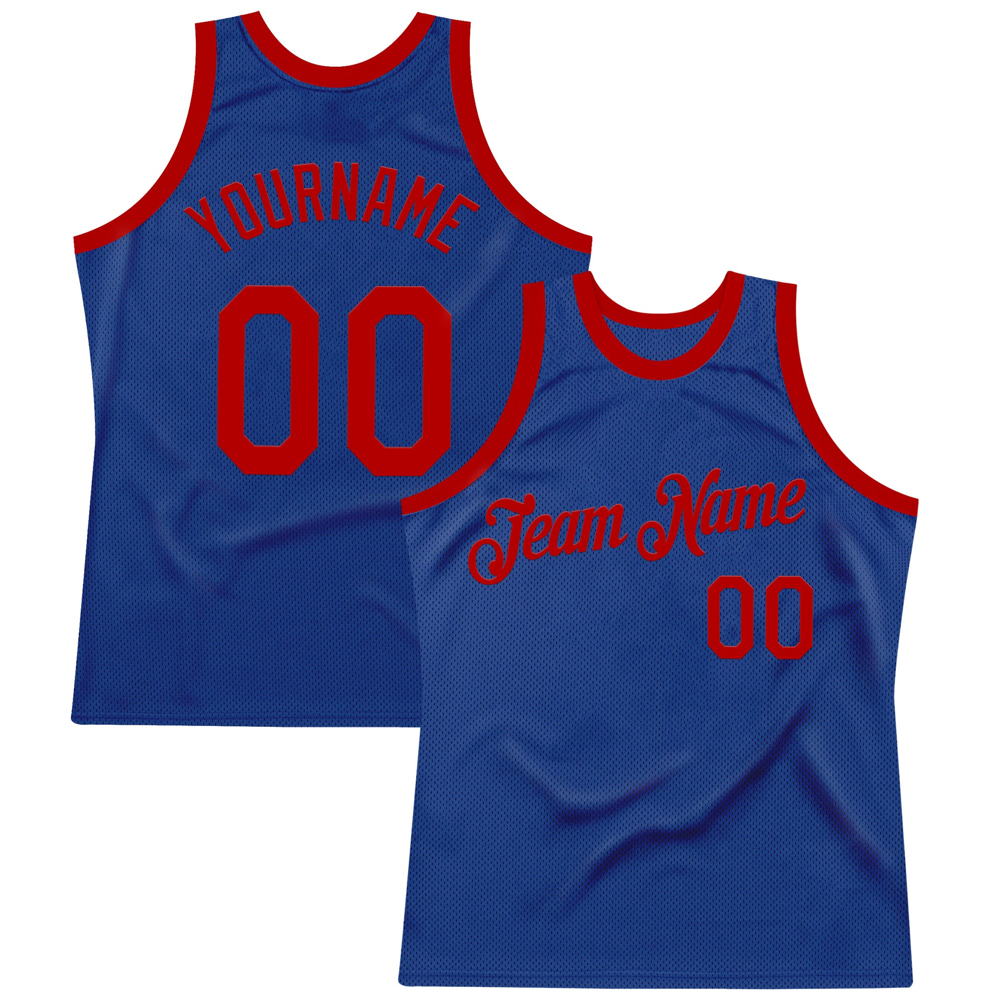 Custom Royal Red Authentic Throwback Basketball Jersey
